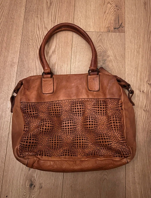 Aprile Roma brown real leather handbag second-hand, one-of-one, real product photo, Lbass Original Morocco — view 1