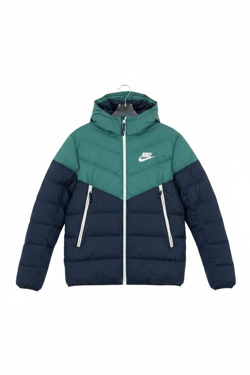 Nike Green Navy Hooded Puffer Jacket — جاكيطة Nike