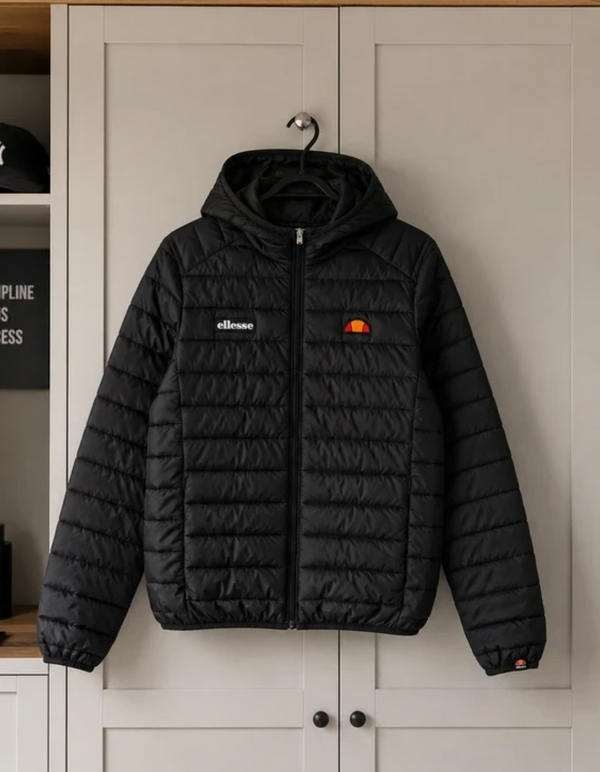 Ellesse Black Lightweight Puffer Jacket