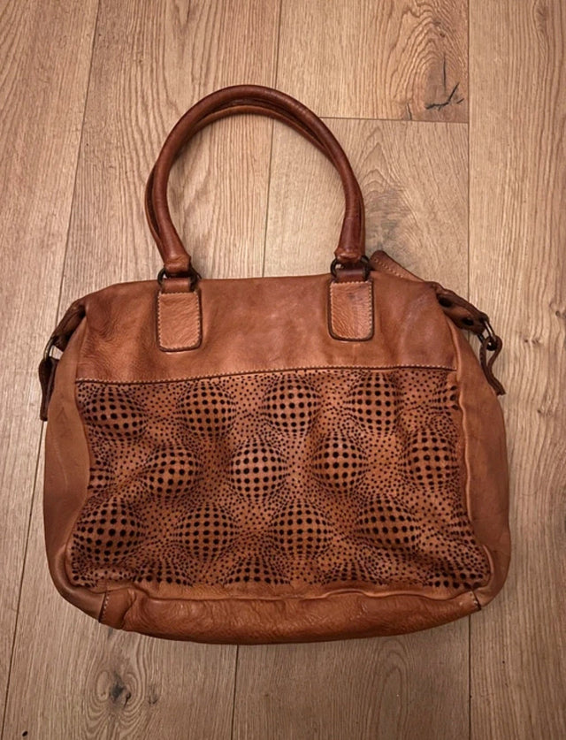Aprile Roma brown real leather handbag second-hand, one-of-one, real product photo, Lbass Original Morocco — view 1