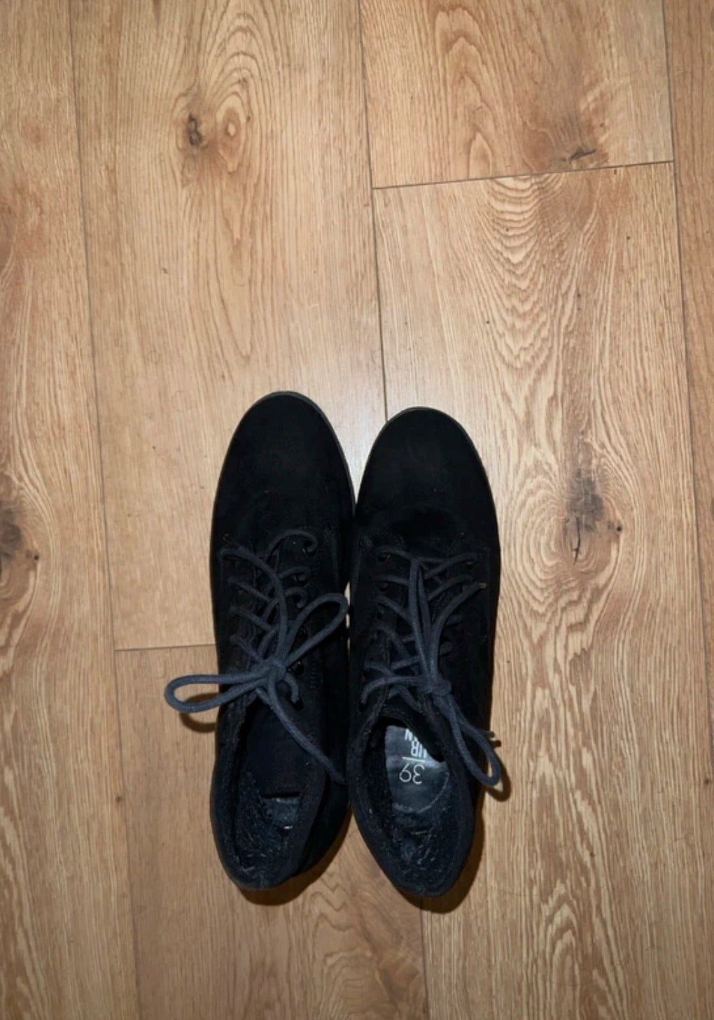 Primark black platform lace-up shoes second-hand, size 39, real product photo, Lbass Original Morocco — view 1