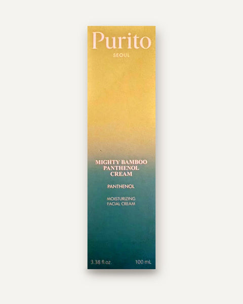 Purito Seoul Mighty Bamboo Panthenol Cream 100ml, box front – كريم مرطب بالبانثينول