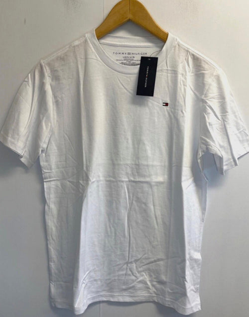 Tommy Hilfiger white T-shirt second-hand without ticket, size L, real product photo, Lbass Original Morocco