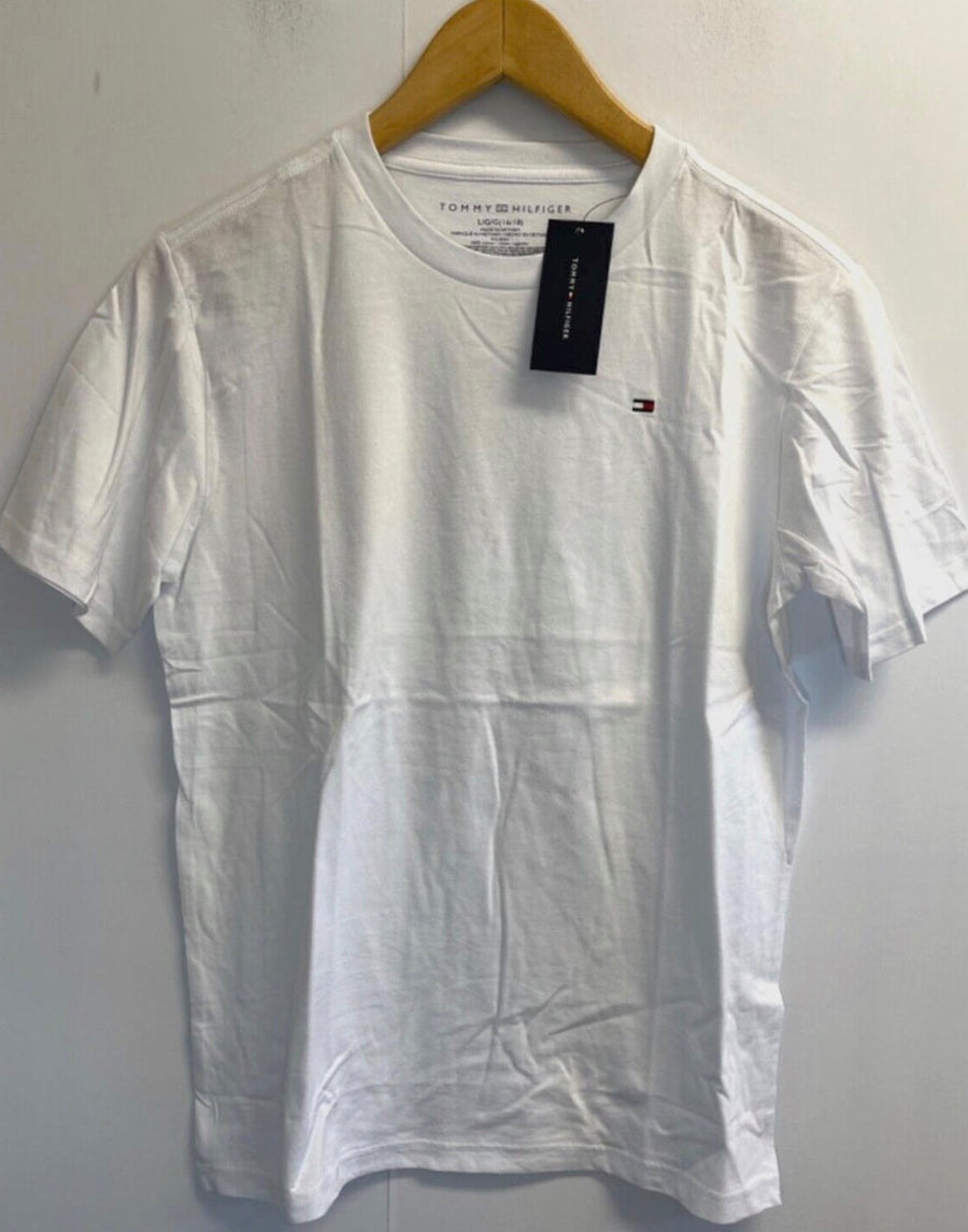 Tommy Hilfiger White T-Shirt - Size L | تيشرت Tommy Hilfiger