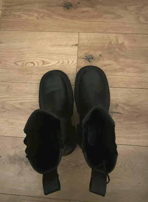 Zara black chunky ankle boots second-hand, size 39, real product photo, Lbass Original Morocco — view 1